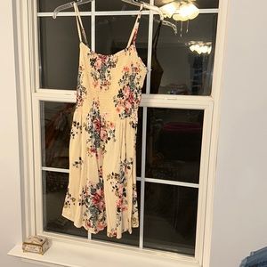 tan floral dress